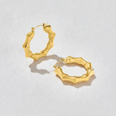 Bamboo Chunky Hoop Earrings