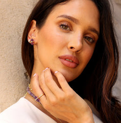 Amethyst Crystal Stud Earrings