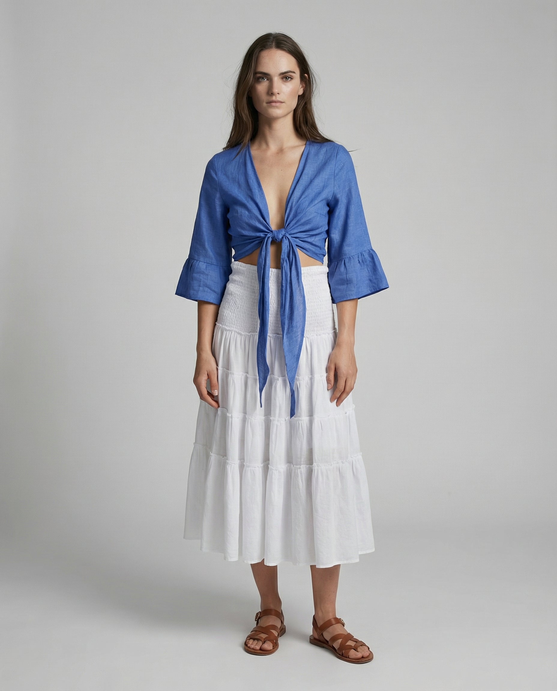 Bolero Nodo Centrale Linen Top