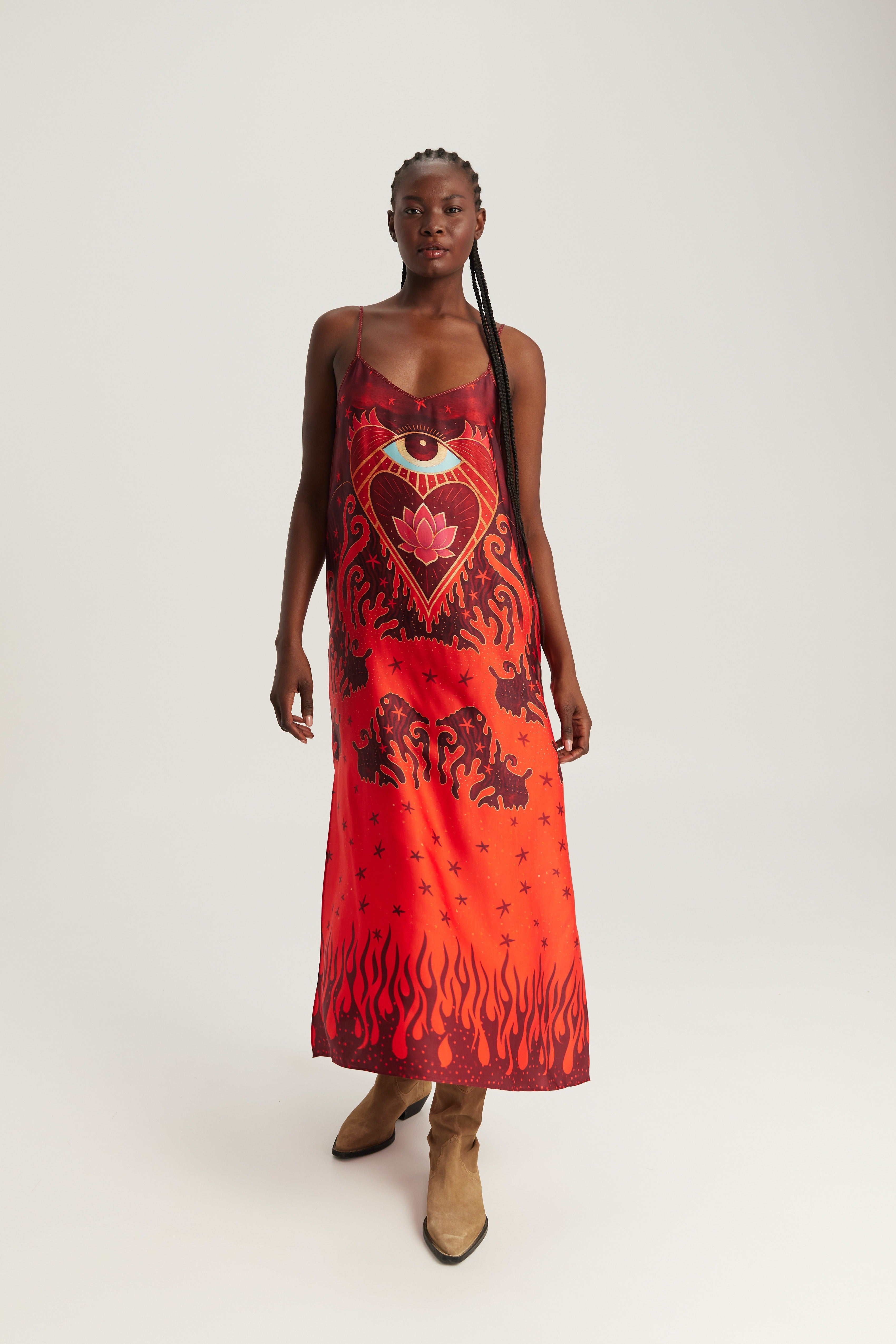Olivia Camisole Dress Red Aura