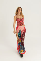 Blakely Slip Skirt Red Aura