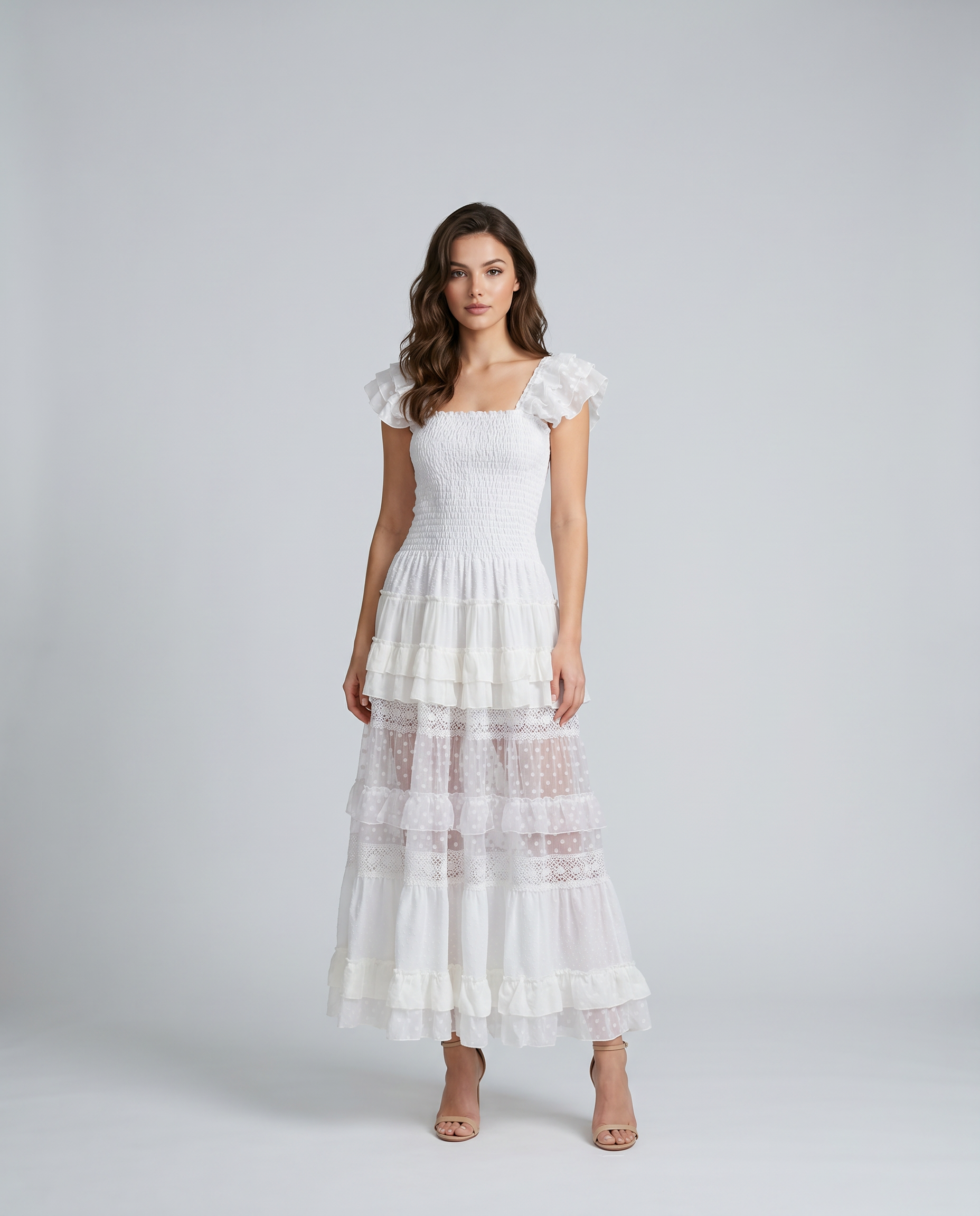 Long Dress White Cotton ref 115D