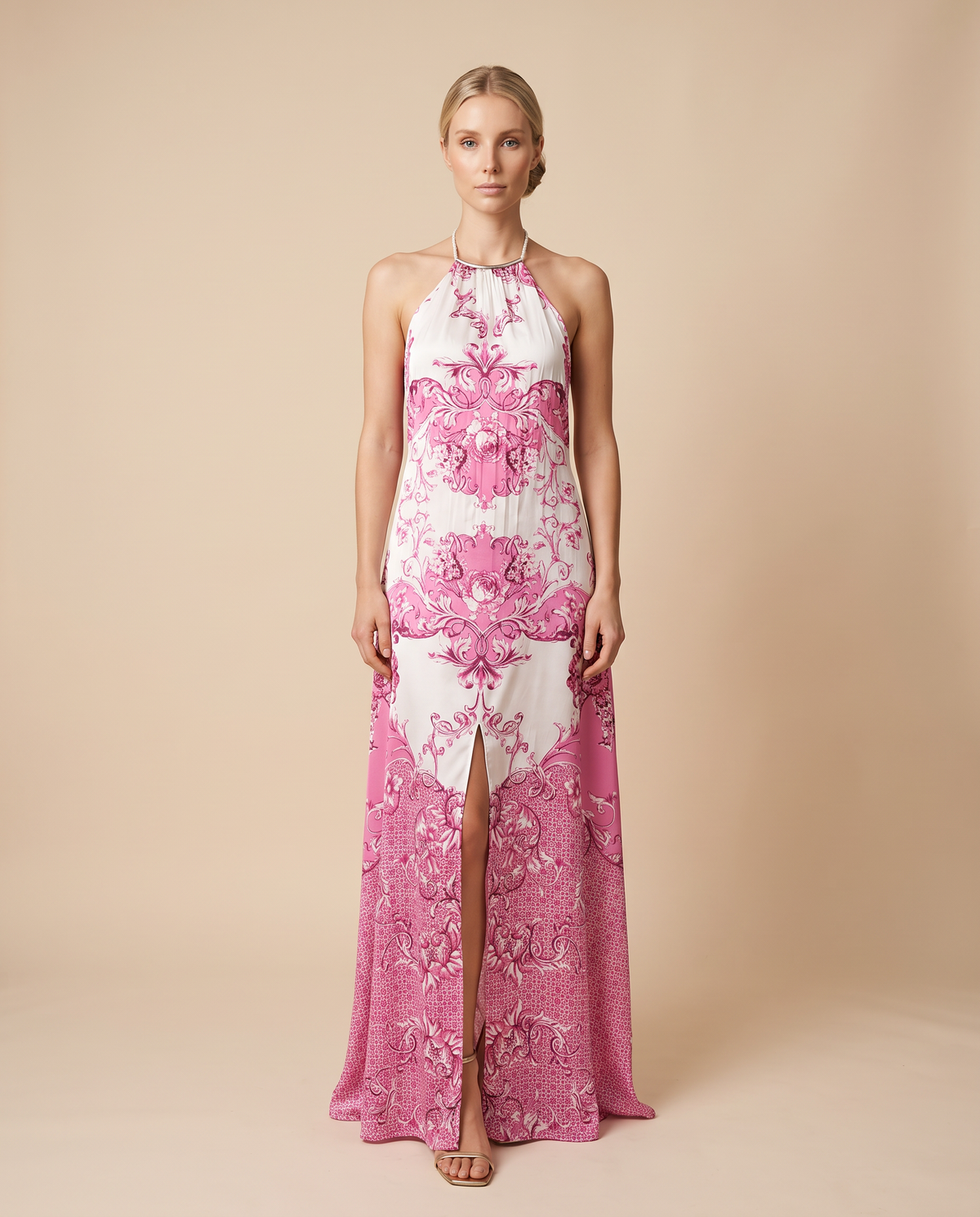 Alesa Chaina silk white and pink